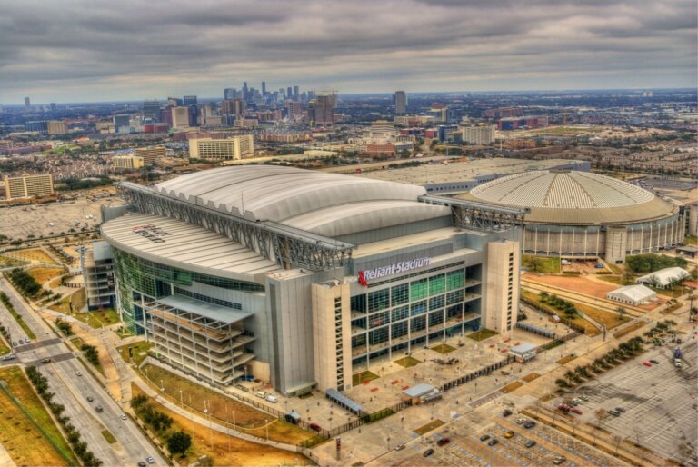 Aerial View, Reliant Stadium & Astrodome (Overcast)