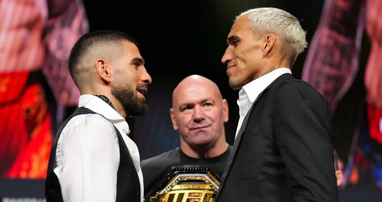 Топурия и Оливейра провели дуэль взглядов перед боем за титул UFC 317