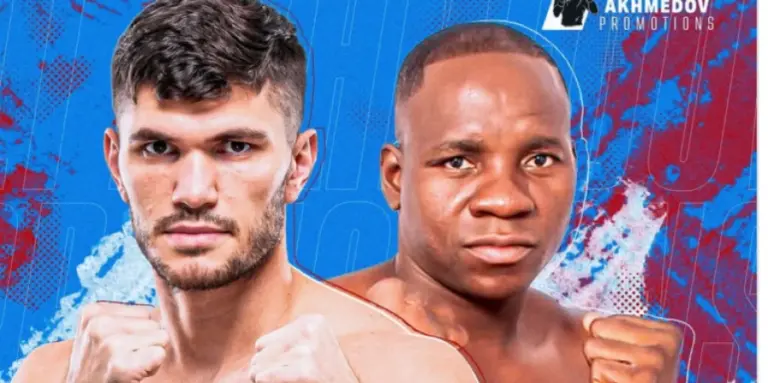 Али Ахмедов нигериялық боксшымен кездеседі